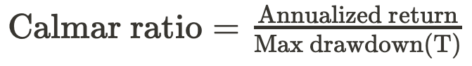 Calmar ratio formula